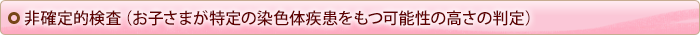 非確定的検査（お子さまが特定の染色体疾患をもつ可能性の高さの判定）
